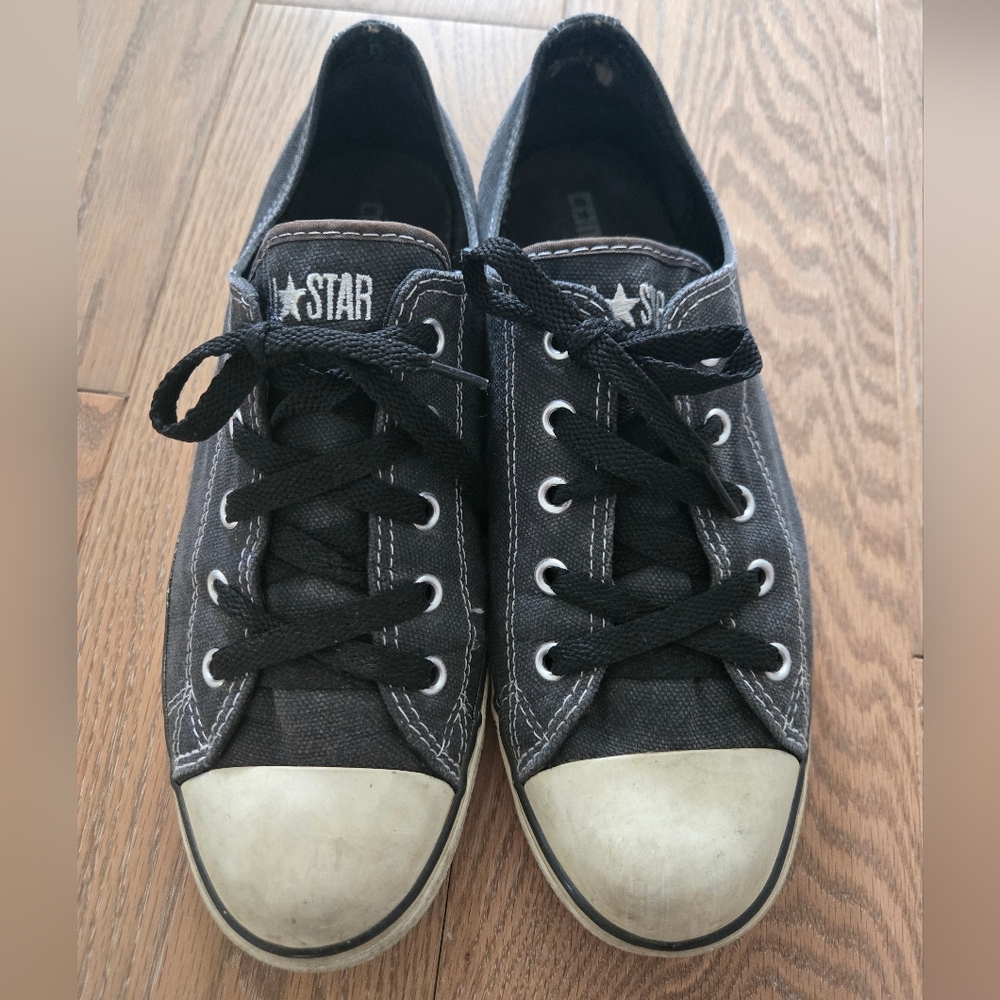 Converse Dark Gray Sneakers with Off-White Accents